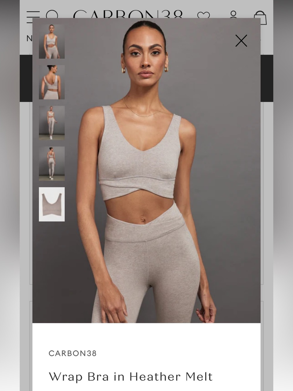 Seamless Everyday V-Neck Bralette - Heather Gray